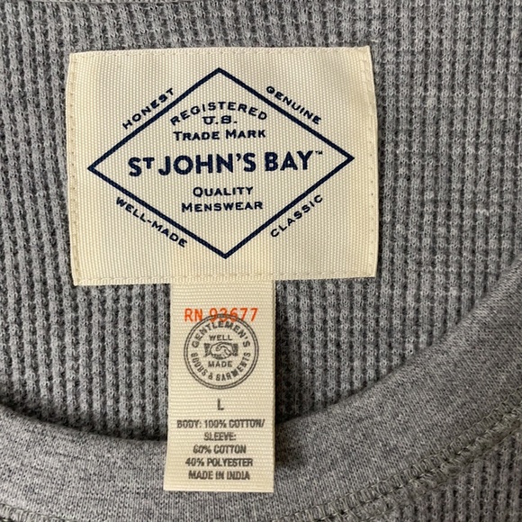 St John’s Bay Gray long sleeve with black sleeves - Picture 2 of 3